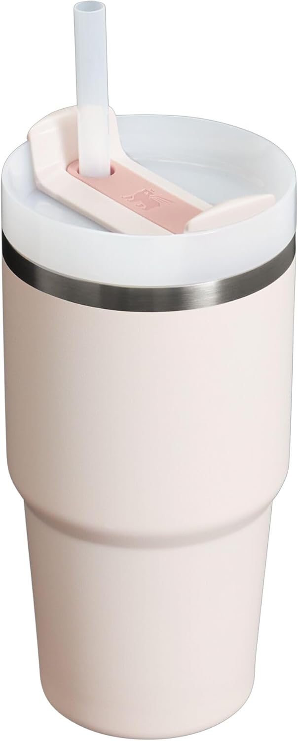 Stanley Quencher H2.0 Tumbler with Straw 20 oz | Flowstate 3-Position Lid | Cup Holder Compatible for Travel | Insulated Stainless Steel Cup | BPA-Free | Rose Quartz 2.0